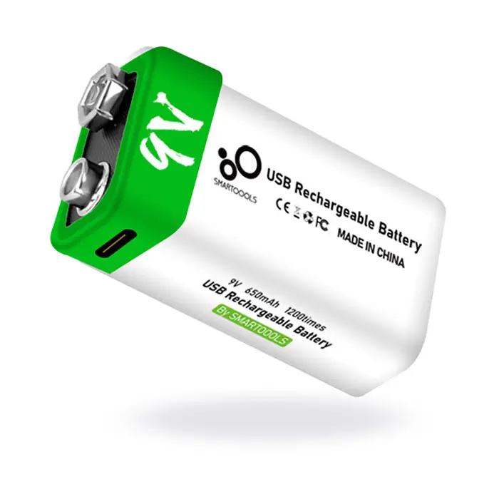Smartoools PowerBatt Type-C USB Rechargeable 9V Battery
