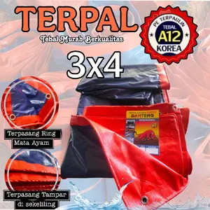 Terpal 3x4 A12 Korea Anti Air dengan Tampar dan Ring Mata Ayam untuk Tutup Truck Tenda Warung Tenda Camping Outdoor Kompor
