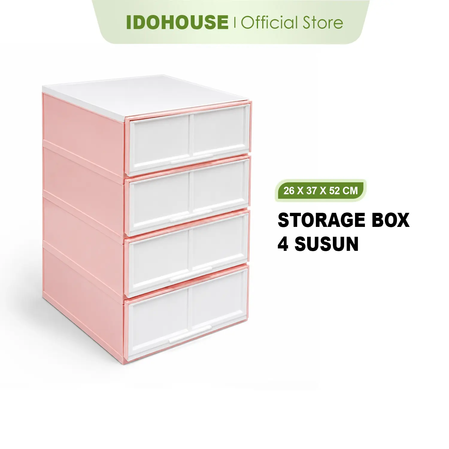 IDOHOUSE Storage Box Multifungsi 4 Susun Solusi Penyimpanan Plastik Pp Tebal Dengan Kompartemen Terpisah Desain Ringkas Untuk Pantry Lemari Meja Ukuran 52cm X 26 5cm X 37cm Ideal Untuk Organizer Laci Pakaian S18