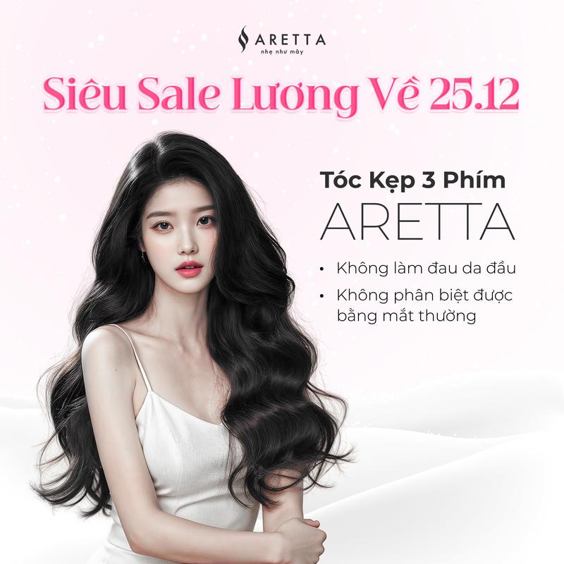 Tặng Voucher 40k Tóc Giả Nữ Kẹp Set 3 Mảnh ARETTA Công Nghệ Sợi Protein Nano Mềm Nhẹ Như Tóc Thật - Tóc giả ARETTA - Trải nghiệm cảm giác nhẹ như bay