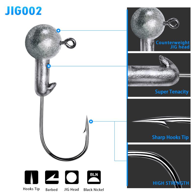 Product Introduction of Jig Hook 1-10G Fish Hook Soft Worm Jig Hook Weever Applicable Jig002 4