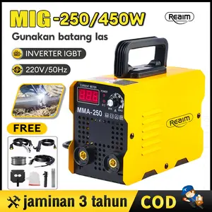 Murah - REAIM Inverter MIG-250 120A 450W Welder 450W Welder Welding Transformer Reaim Mesin Las MMA-250 Inverter 450 Watt Teknologi Jerman Daya Tahan Tinggi 120A Konektor Genset COD 24H Jaminan 5 Tahun