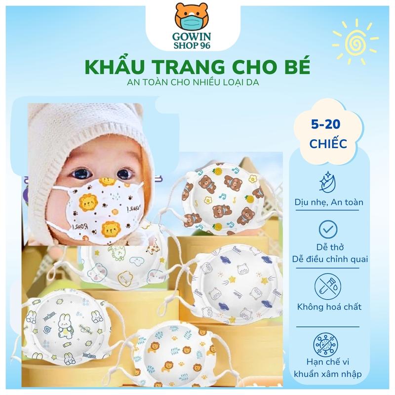 Kháng Kh[2 Tháng-3 Tuổi]Có quà Khẩu trang trẻ em  gấu sơ sinh Tấm Lòng Vàng cho bé có núm điều chỉnh, chất liệu mềm mạiuẩn Dễ Thở Tiết Kiệm 5-20 Chiếc