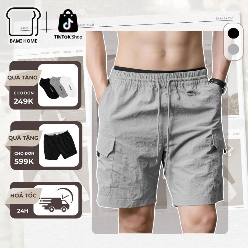 Quần short nam COAST SHORT BAMI HOME, chất vải dù nhăn chống thấm, form trên gối thoải mái QB07