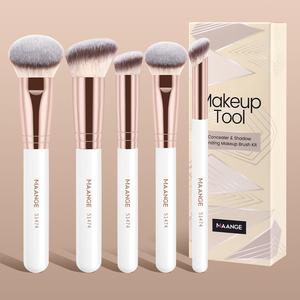 Set de 5 piezas de brochas de maquillaje profesionales MAANGE, brocha para polvo, rubor, contorno, corrector y resaltador, accesorio esencial de cosméticos para tu rutina de belleza, regalo para mujeres y niñas