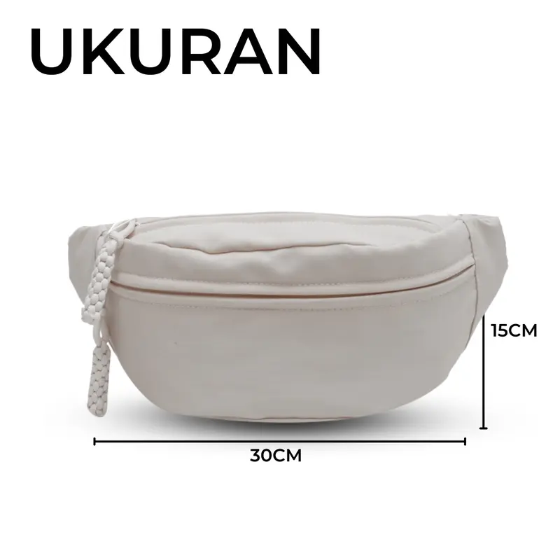 Tas Pinggang Fashion Wanita Trendy / Tas Wanita Bahan Nylon Waterproof / Tas Pinggang Wanita Kekinian Waistbag 8