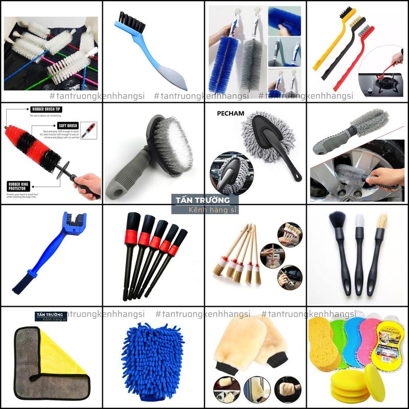 Bộ Phụ Kiện Chăm Sóc Xe Đầy Đủ Dụng Cụ Rửa Xe Ô Tô, Xe Máy Nhiều Món