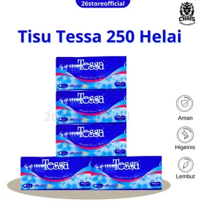 [5 Pcs] Tessa 250Sheet - 2Ply Tissue Besar Panjang Tessa Tissue Natural Soft - Facial tissue Halus lembut Promo