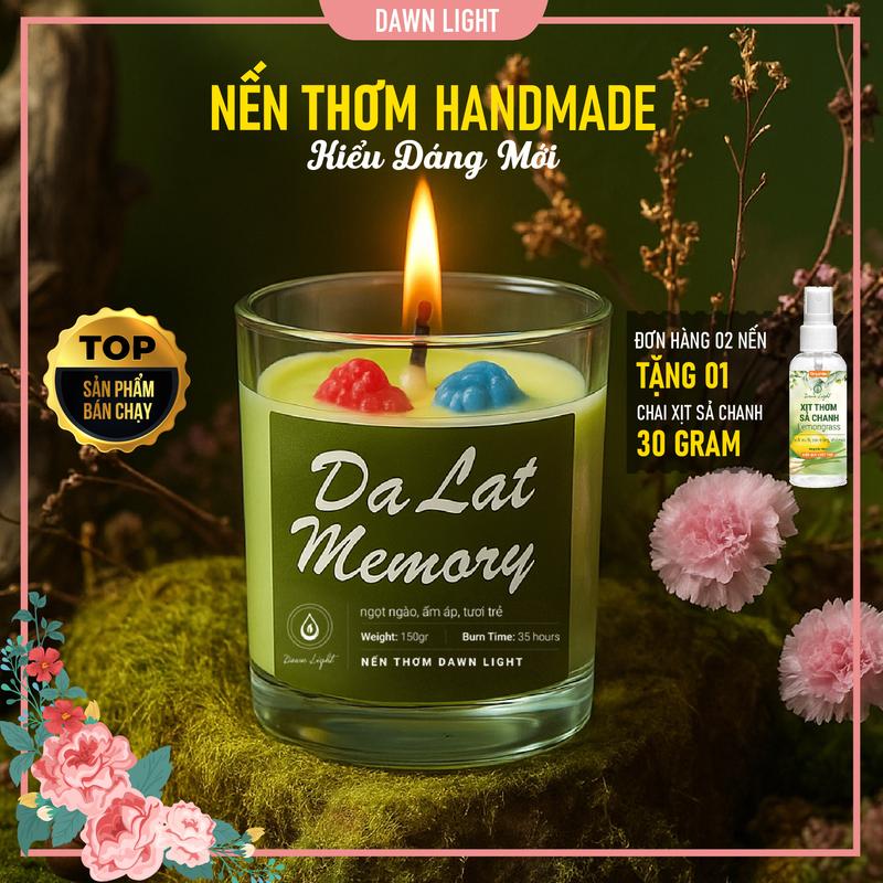[Mua 2 Tặng 1 Xịt thơm] Nến thơm phòng cao cấp handmade không khói nhiều mùi hương chọn lựa cho phòng vừa và nhỏ Dawn Light sử dụng làm quà tặng Nam Nữ, bạn bè, tri ân thầy cô, lễ Tết, Giáng Sinh, Decor Phòng nenthom