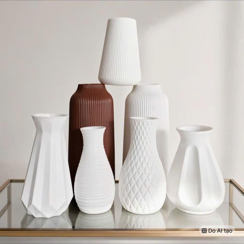 Bình Cắm Hoa Nhựa Giả Gốm Decor Phòng Khách Trang Trí Ban Thờ Bàn Làm Việc Nhựa…
