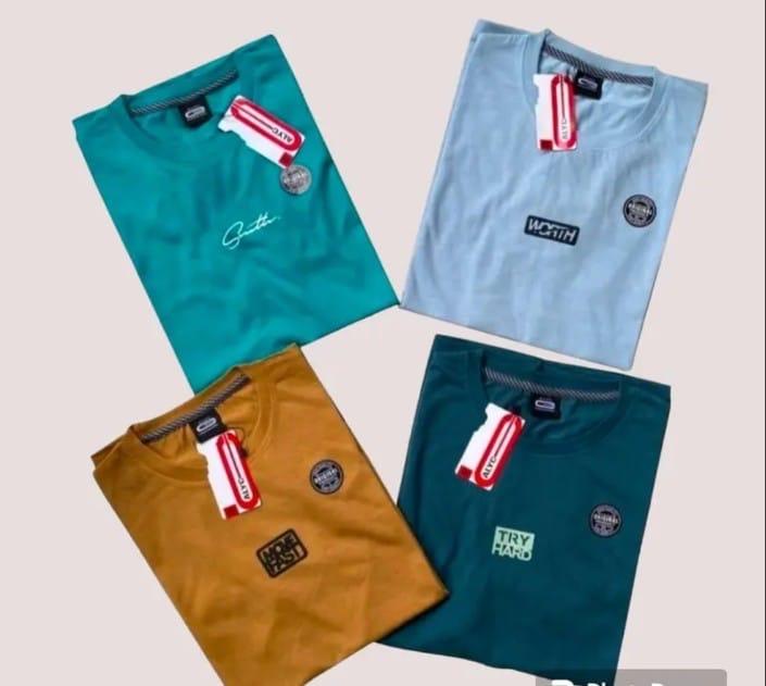 4 Pcs 100 Ribu Kaos DISTRO Pria Wanita Bahan Semi Katun BRANDED Lengan Pendek 3