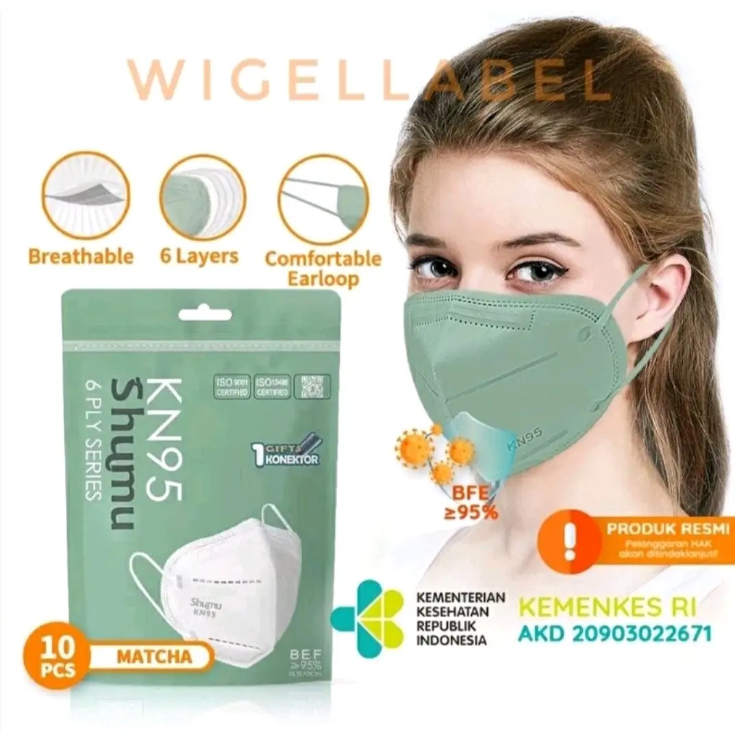 MASKER KN95 SHUMU 6PLY COLOR WARNA MURAH