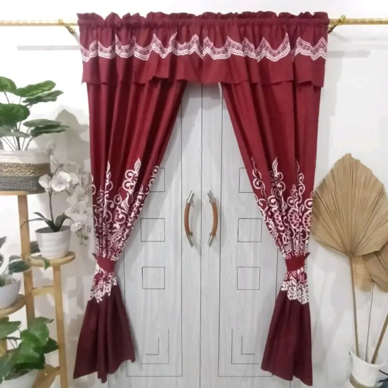 GORDEN SERUT PINTU DAN JENDELA PAKET HEMAT 100 RIBU DAPAT 5 PCS BAHAN KATUN MOTIF ELEGANT Tali 3