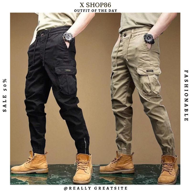 Quần Jogger Kaki - JG3 Quần Jogger Túi Hộp Cao Cấp Nam Cạp Chun Bo Gấu Vải Kaki XSHOP Sport