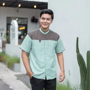 Baju Koko Pria Dewasa Atasan Muslim Kombinasi Batik Kobata Series 2025