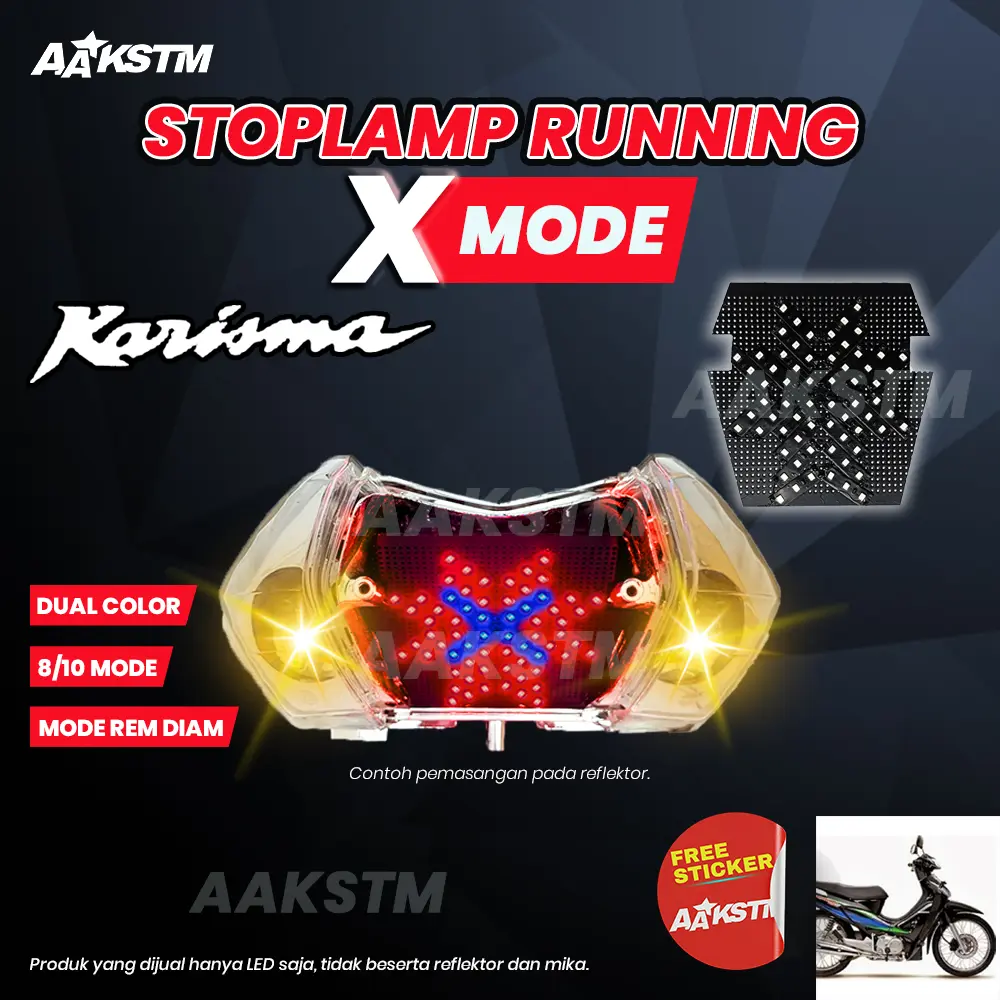Lampu Rem LED Karisma X Mode LED 8 10 Mode Running Lampu Belakang Variasi Modifikasi Motor