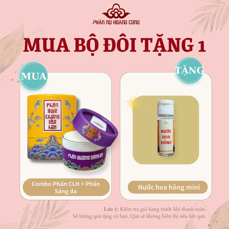 Bộ Đôi Phấn Dưỡng Sáng Da + Phấn Dưỡng Da Giúp Chống Lão Hoá Cho Da Phấn Nụ Hoàng Cung Skincare Nữ Dưỡng Da Mặt