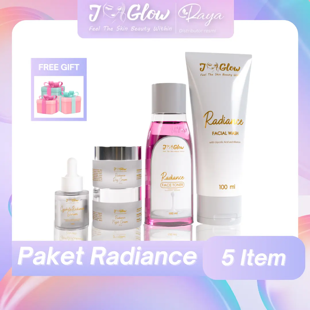 Jglow Skincare Paket Radiance Super Whitening Perawatan Mencerahkan  Wajah  Kusam Pencerah Facial