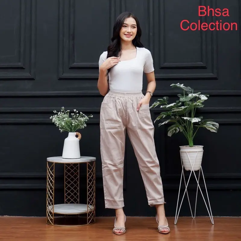 Celana Kulot standar Cotton Twill | Celana Highwaist Cullot Kantor Wanita | Celana Kulot Jumbo Wide Leg Terlaris 2