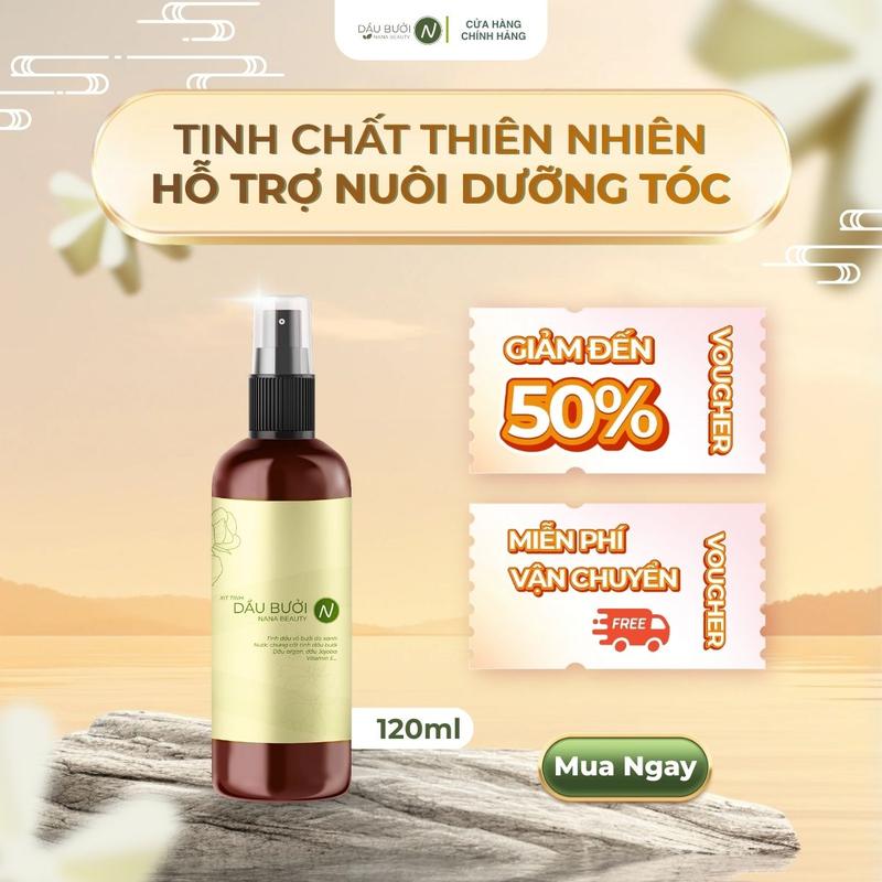 NBT120 - Xịt Tinh Dầu Vỏ Bưởi Da Xanh Nana Beauty 120ml hỗ trợ giảm rụng hỗ trợ mọc tóc nhanh dài Chăm Sóc Tóc
