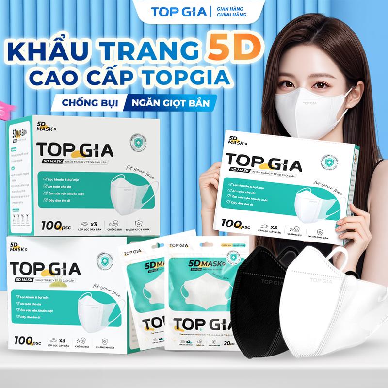 Khẩu trang 5D cải tiến TOPGIA an toàn, thoáng khí, kháng khuẩn, chống ti