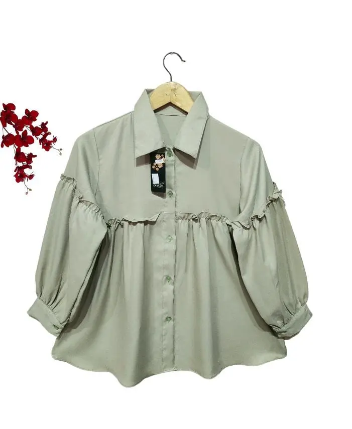 Fashion anak perempuan umur 10-12 tahun / blouse anak model lengan balon