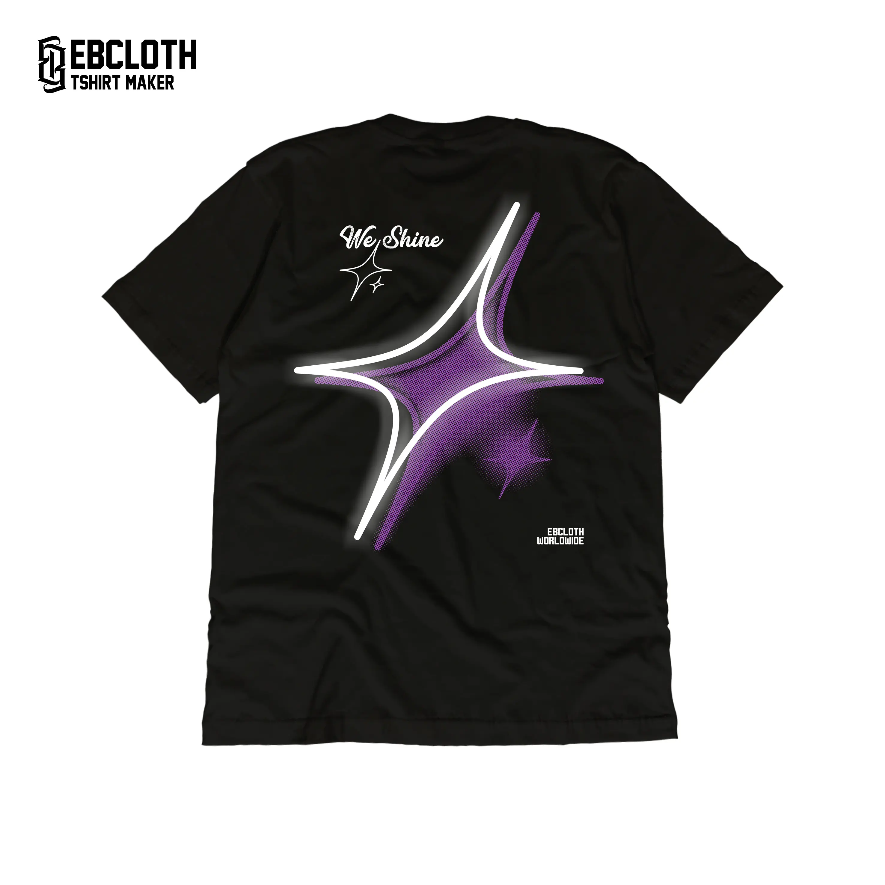 [EBCLOTH 019] SHINE | KAOS STREETWEAR | KAOS REFLECTIVE | SABLON MENYALA | PREMIUM | Baju Distro Pria Katun Combed Hitam