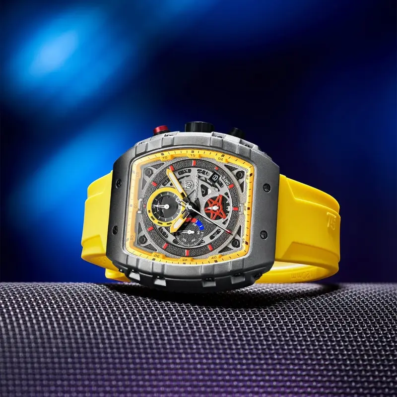 Jam Tangan T5 Original Eksekutiv 56G Rubber Strap Olahraga Kemewahan Chrono Aktif Black Blue Grey Multi Warna 5