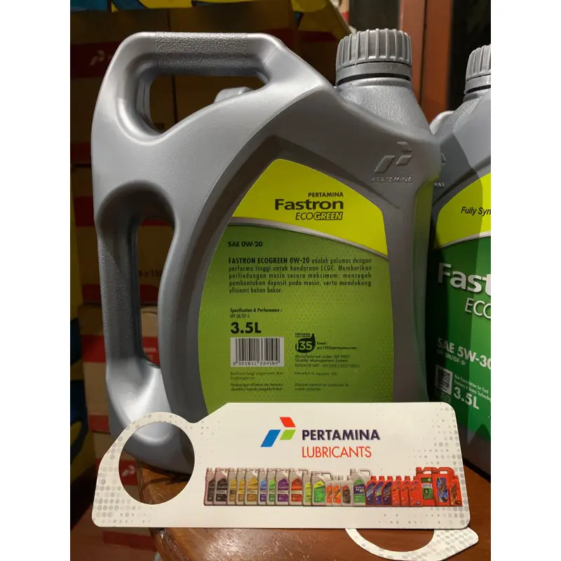 Oli Fastron EcoGreen SAE 0W-20 3,5 Liter - Pelumas Mesin Bensin Terbaru dengan Teknologi Synthetic untuk Mobil LCGC 6