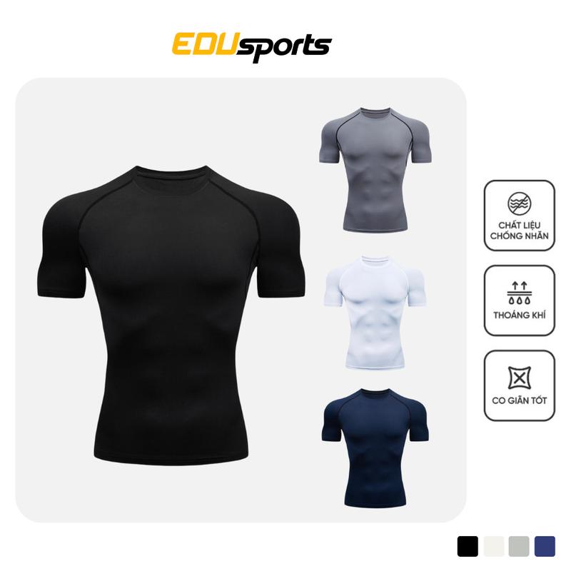 Áo Giữ Nhiệt Tay Ngắn Thể Thao Nam, Áo Body Tập Gym Cao Cấp PRO COMBAT Bóng Đá Bóng Rổ Chơi Thể Thao