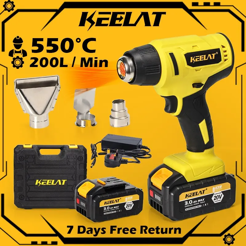 KEELAT KHAG001 Cordless Heavy Duty Hand Hold High Temperature Hot Air Heat Gun Blower Shrink Gun Electric Soldering Heat