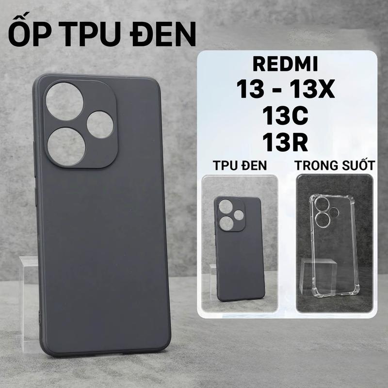 Ốp lưng cho Xiaomi Redmi 13, 13C, 13X, 13R, 4G 5G TPU đen | Vỏ dẻo TPU silicon…
