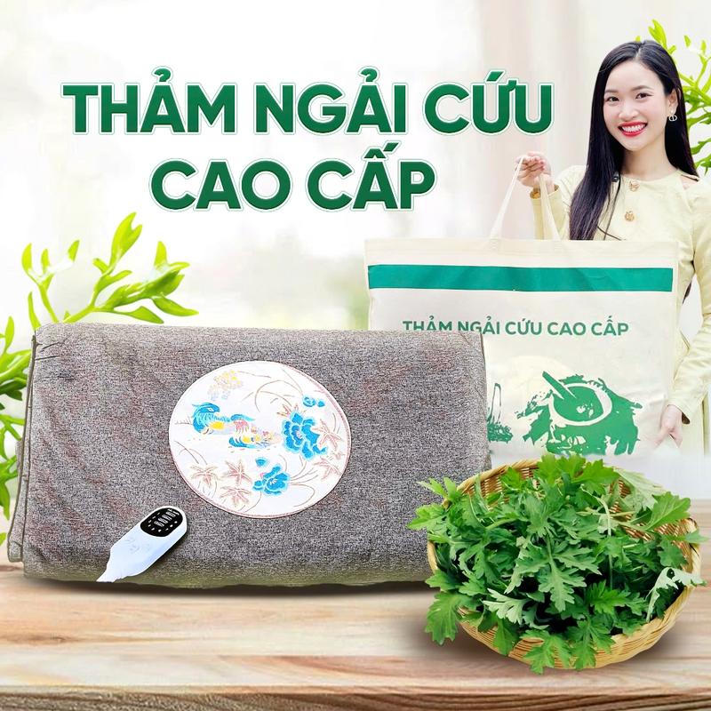 Thảm Ngải Cứu Hoàng Thịnh An, Thảm Ngải Cứu Đông Y Nội Địa Trung Hỗ Trợ Đau Vai Gáy, Đau Lưng, Nhức Mỏi Xương Khớp Bảo Hành 1 Năm