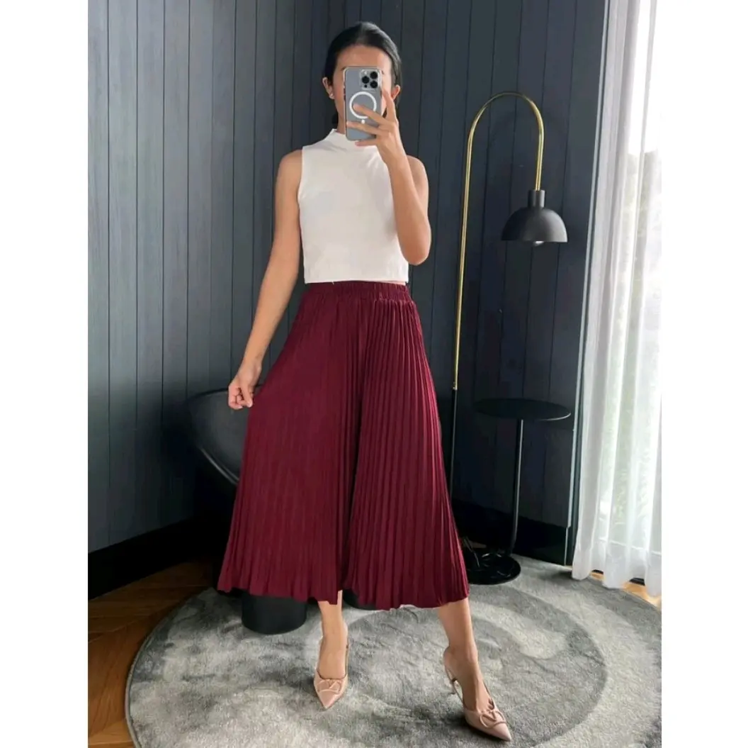 ( 003 ) KULOT PLISKET MIDI MAYUNG/KULOT 7/8/CELANA KULOT PLISKET MURAH/PLEATS PLANS