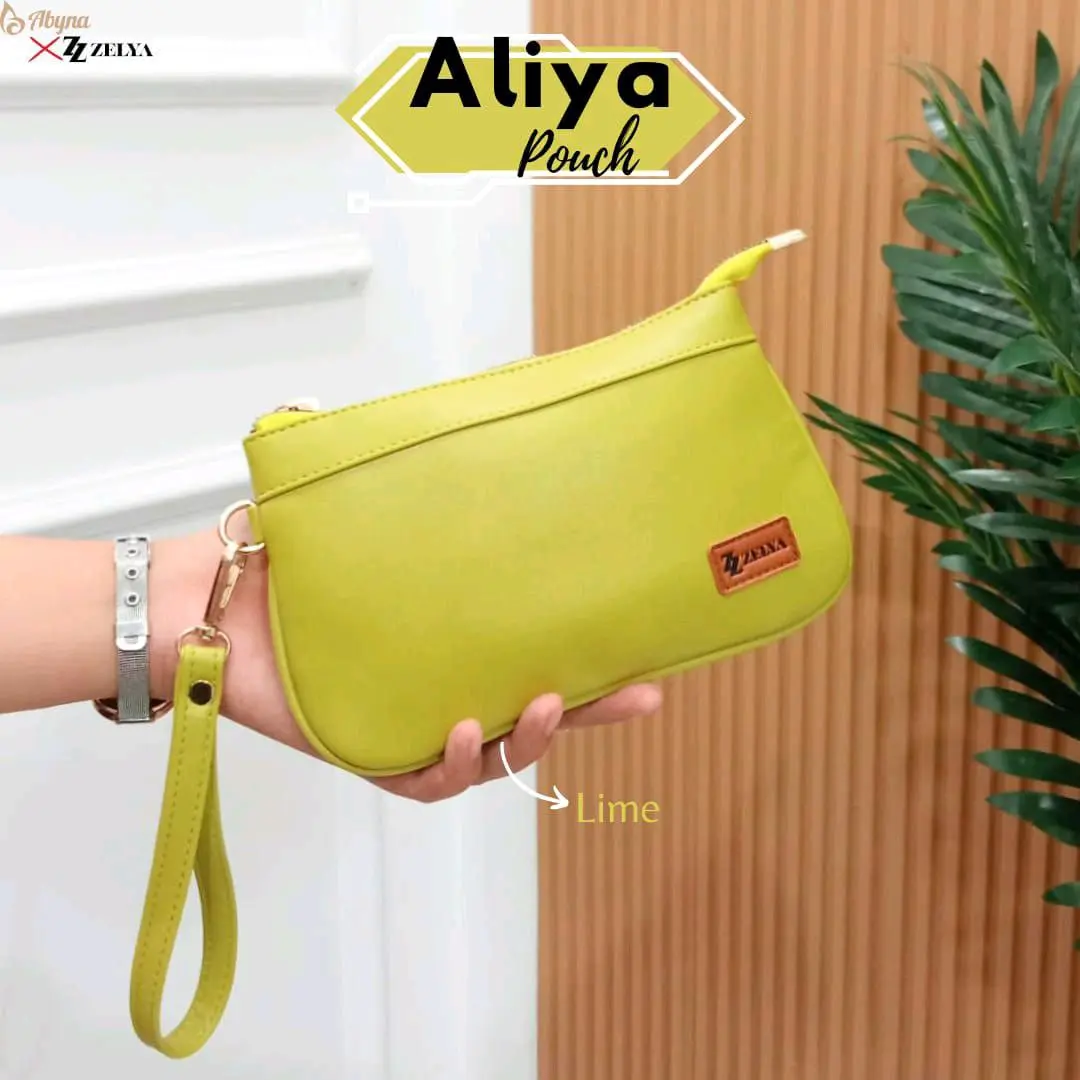 (ZELYA) ALIYA BY ZELYA, Dompet wanita muat hp, 2 ruang resleting, dompet panjang Kulit, multifungsi Hitam dompet Anti Gores Chic Clutches & Wristlets