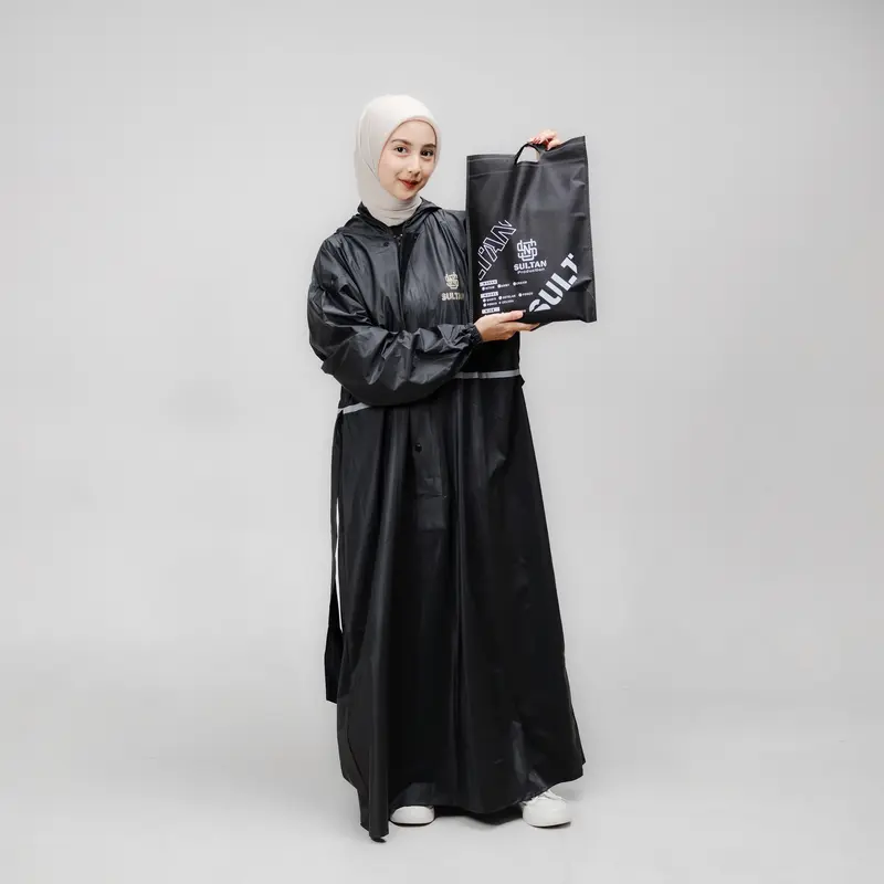 SULTAN Jas Hujan Gamis Syar'i Panjang Wanita Dewasa Hitam 2