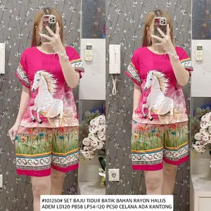 #101250 SET BAJU TIDUR BATIK KUDA NEW LD120