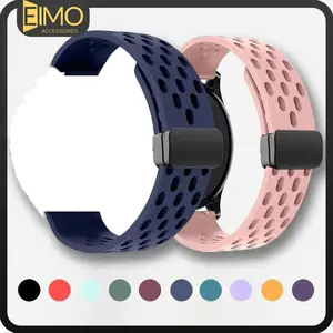[Tali Jam] 22mm 20mm Quick Release Magnetic Silicone Strap for Tali Jam Tangan Smartwatch Samsung Watch Galaxy Watch 7 6 5 4 FE Rubber Band Belt Accessories for Garmin Watch /Huawei Watch GT 5 4 3 2 /Amazfit /Xiaomi Watch /Redmi Watch 5 Active/5 Lite/Itel