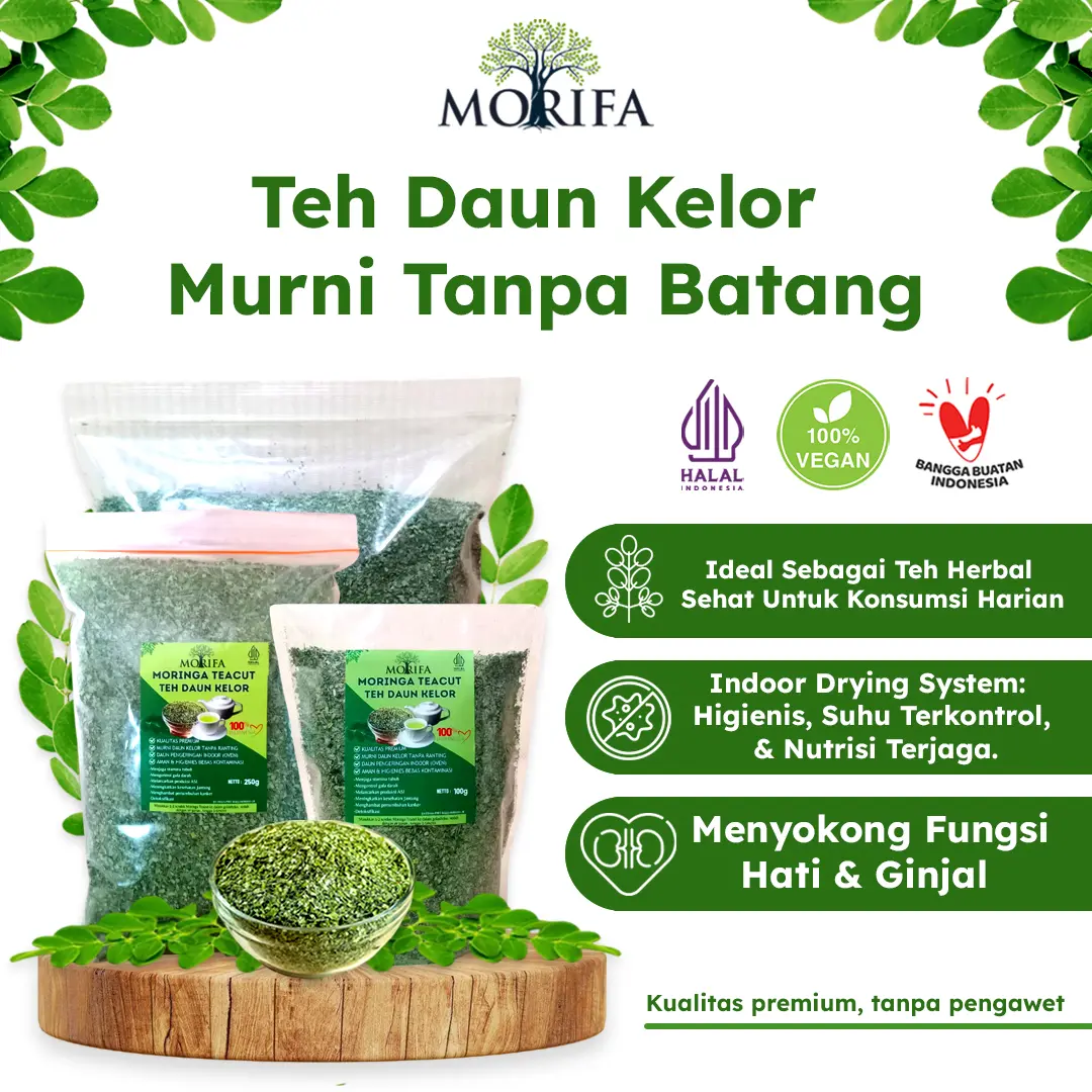 Teh Kelor Premium Murni Daun Kelor Pengeringan Indoor original tea Minuman spearmint tea Herbal