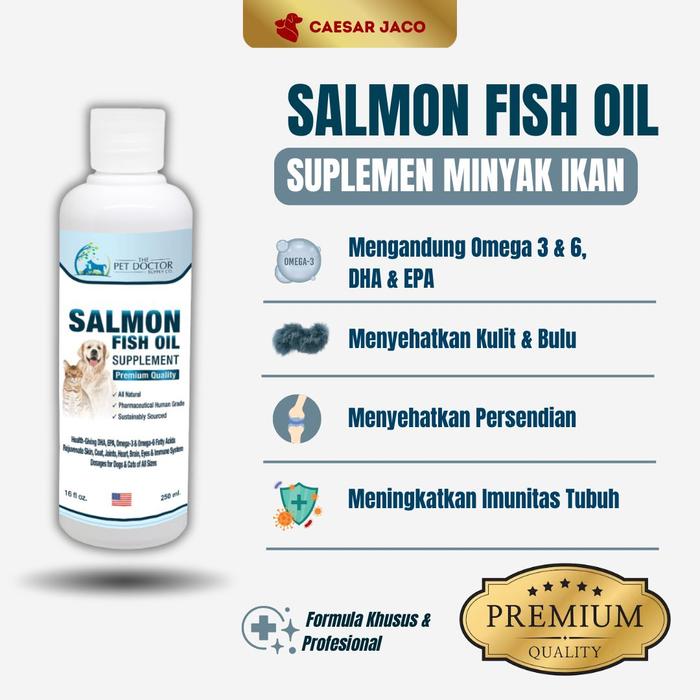 Gambar Minyak Ikan Salmon Murni untuk Hewan Humangrade - 100ml dari Caesar JacO Kota Administrasi Jakarta Barat Tokopedia