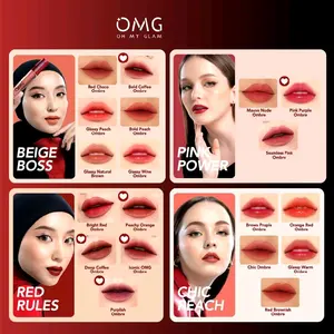 PAKET OMBRE LIP CREAM OMG MATTE NEW PACKAGE ORIGINAL LIPCREAM TERLARIS VIRAL OH MY GLAM MATTELAST Lipstik Lipstick Gloss