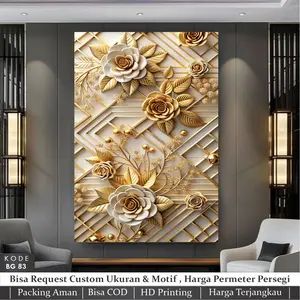 Stiker Vinyl Motif Bunga 3d Realistis Cetak Wallpaper Bunga 3d Kekinian Wallpaper Bunga 3d Untuk Ruang Tamu Kekinian Hasil Cetak Tajam Anti Pudar