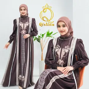 Qisti Series 2 Dress Gaun Gamis Wanita Elegan Maxmara Sublim Printing Mutif Terbaru Pakaian Mewah Nyaman dengan Desain Unik dan Menarik baju gamis wanita gaun abaya