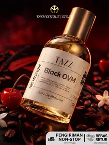 TNSMYSTIQUE TAZZ Parfum BLACK OVM Tahan Lama Edp Premium Ninggalin Jejak 30 ML Bersertifikat BPOM