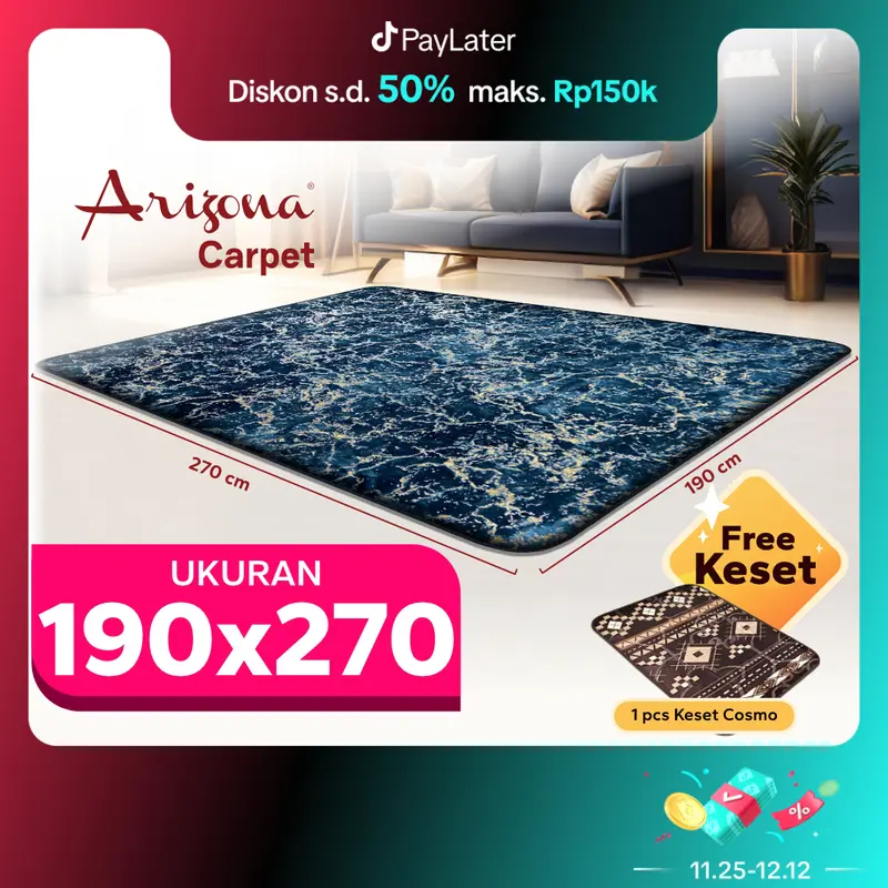 [190x270cm] Masterpiece Captivate Karpet Busa Malaysia Arizona Motif Lava Carpet 0