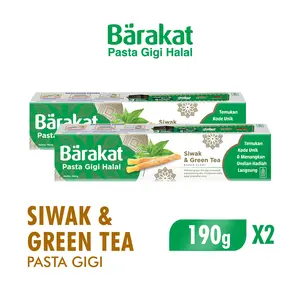 Barakat Pasta Gigi Siwak & Greentea Tube 190g x2