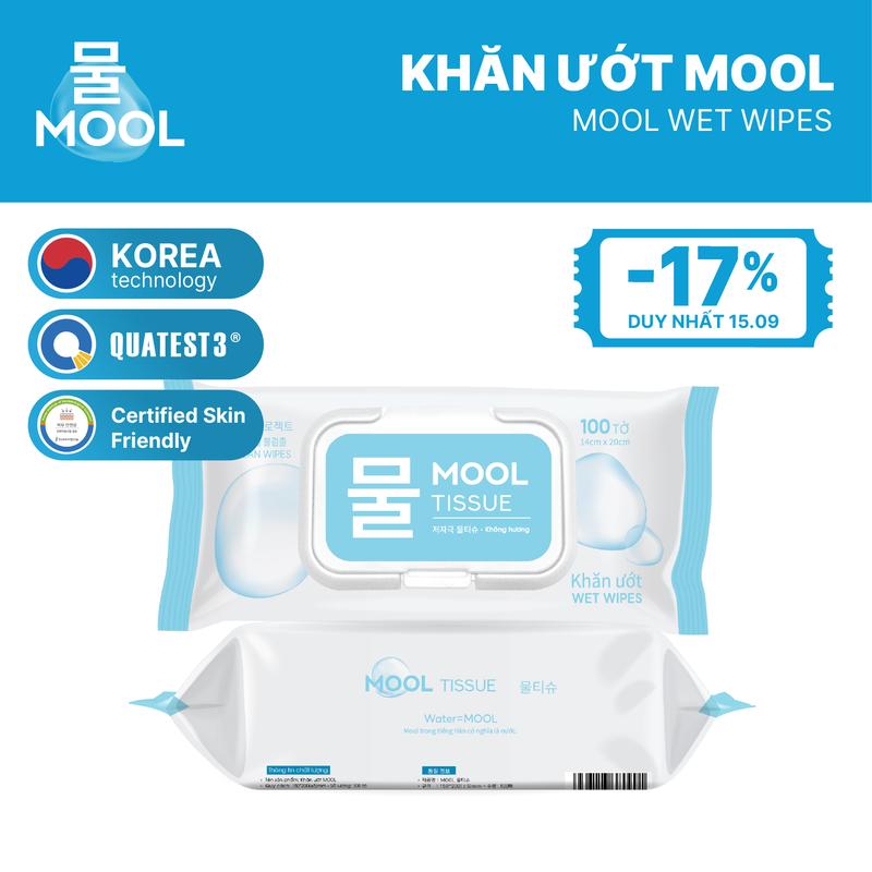Khăn ướt Mool cao cấp 100 tờ - Không hương