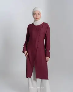 Orimoza Nasya Tunik Wanita Long Asimetris Linen Impor