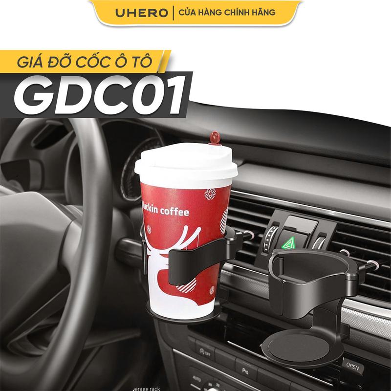 UHERO Giá Đỡ Cốc Nước Ly Trà Sữa Gắn Trên Xe Ô Tô GDC01 Gắn Cửa Thông Gió Tiện Lợi