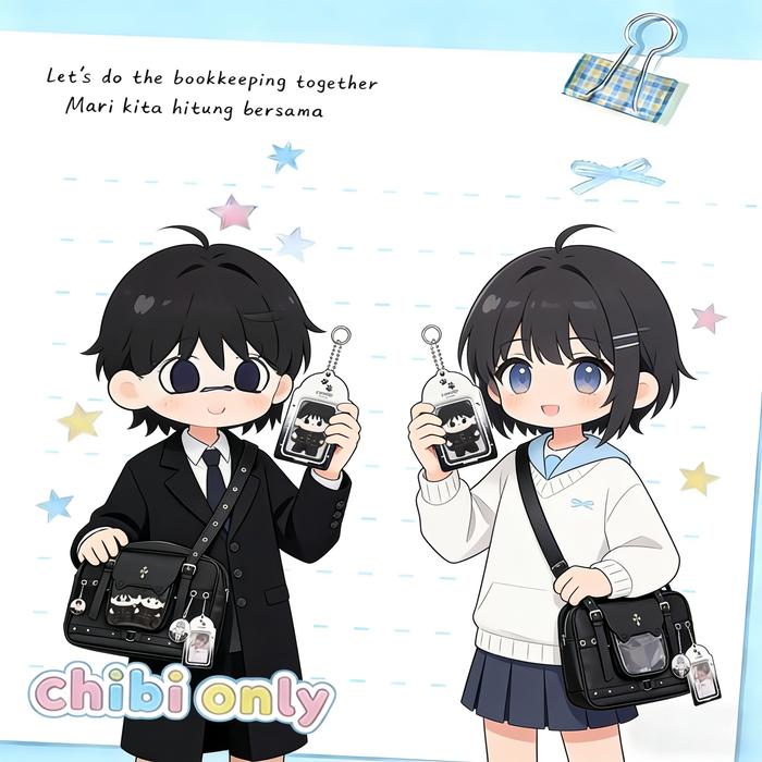 CoolChange Ita bag | Japanische Umhängestasche für Otakus | Itabag Tasche mit transparentem Sichtfenster | 25x29cm | Schwarz